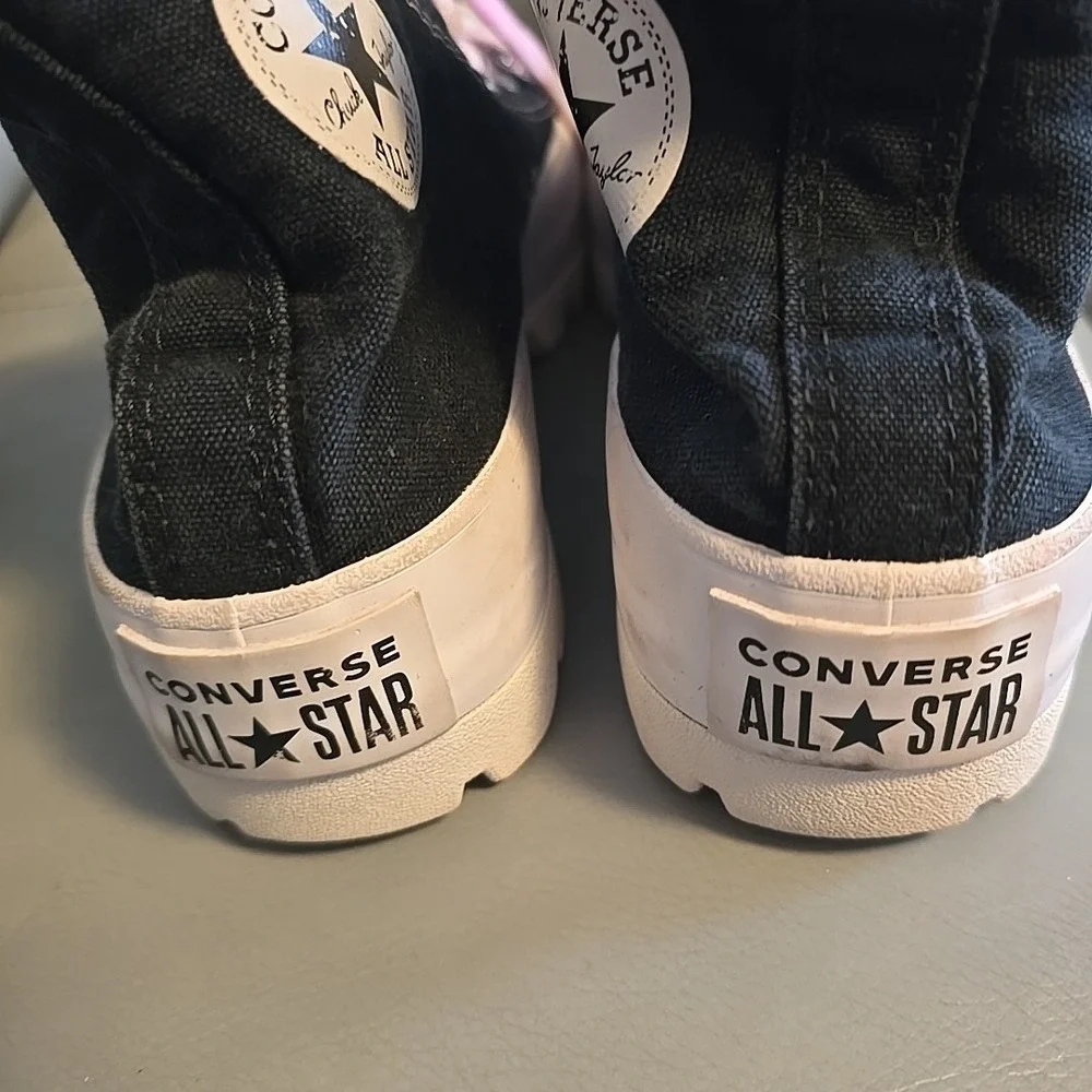 Converse Chuck Taylor All Star Lugged High‎ Black White Platform Womens Size 4.5
